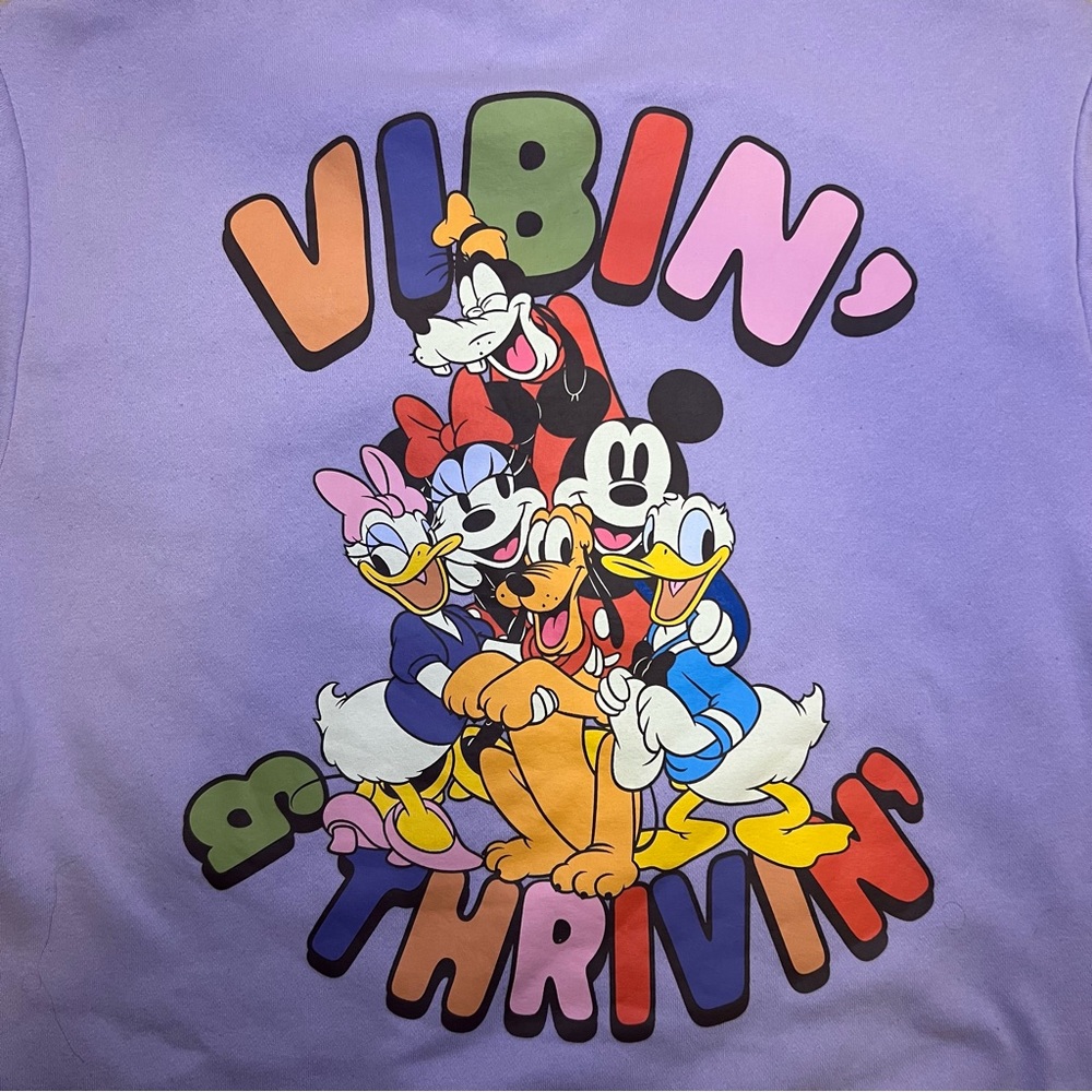 Disney World Sweatshirt Minnie "Vibin & Thrivin"  Long Sleeve Pullover Medium - Picture 6 of 8